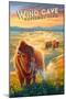 Wind Cave National Park, South Dakota - Oil Painting-Lantern Press-Mounted Art Print