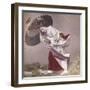 Wind Costume, a Young Japanese Girl in the Rain, c.1890-null-Framed Giclee Print