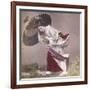 Wind Costume, a Young Japanese Girl in the Rain, c.1890-null-Framed Giclee Print