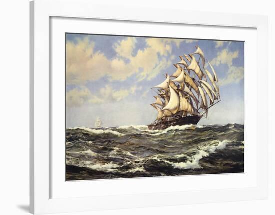 Wind In Her Sails-Montague Dawson-Framed Premium Giclee Print