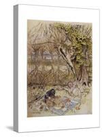 Wind in Willows, Grahame-Arthur Rackham-Stretched Canvas