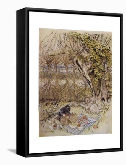 Wind in Willows, Grahame-Arthur Rackham-Framed Stretched Canvas