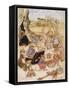 Wind in Willows, Mice-Arthur Rackham-Framed Stretched Canvas