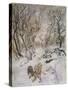 Wind in Willows, Rat Snow-Arthur Rackham-Stretched Canvas