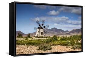 Wind Mill, Molino De Tefía, Tefia, Fuerteventura, Canary Islands, Spain-Sabine Lubenow-Framed Stretched Canvas