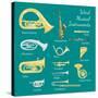 Wind Musical Instruments-vectorikart-Stretched Canvas