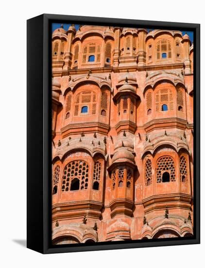 Wind Palace in Downtown Center of the Pink City, Jaipur, Rajasthan, India-Bill Bachmann-Framed Stretched Canvas