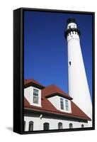 Wind Point Lighthouse-benkrut-Framed Stretched Canvas