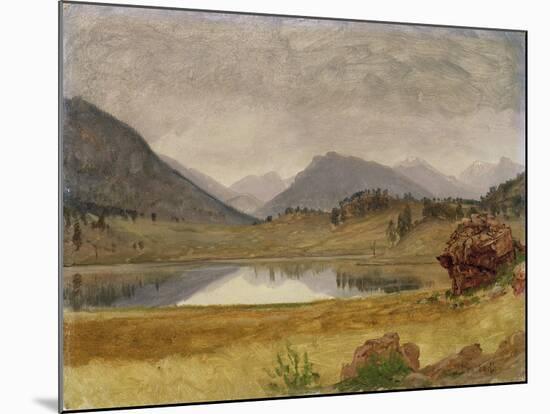 Wind River Country, C.1860 (Oil and Paper Laid on Board)-Albert Bierstadt-Mounted Giclee Print