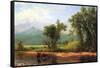 Wind River Mountains, Landscape in Wyoming-Albert Bierstadt-Framed Stretched Canvas