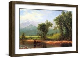 Wind River Mountains, Landscape in Wyoming-Albert Bierstadt-Framed Art Print