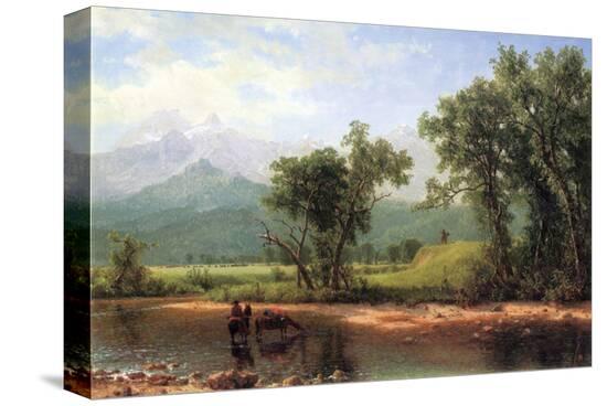 Wind River Mountains, Wyoming-Albert Bierstadt-Stretched Canvas