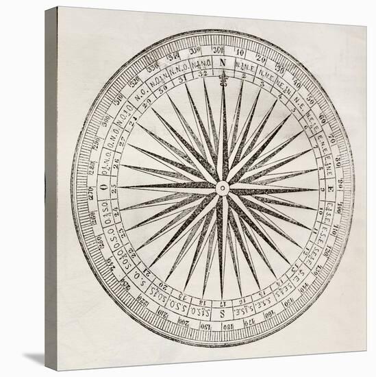 Wind Rose Old Illustration-marzolino-Stretched Canvas