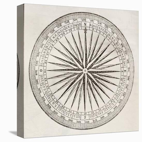 Wind Rose Old Illustration-marzolino-Stretched Canvas