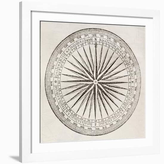 Wind Rose Old Illustration-marzolino-Framed Art Print