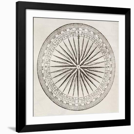 Wind Rose Old Illustration-marzolino-Framed Art Print