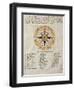 Wind Rose with the 32 Winds Ofthe World, from the 'Atlas Maior, Sive Cosmographia Blaviana', 1662-Joan Blaeu-Framed Premium Giclee Print