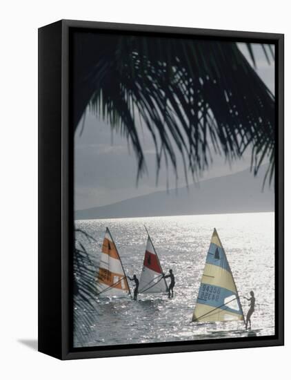 Wind Surfers at Waihikula, Maui-Ted Thai-Framed Stretched Canvas