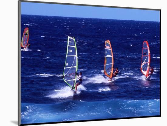 Wind Surfers on the Coast of Maui, Hawaii, USA-Charles Sleicher-Mounted Photographic Print