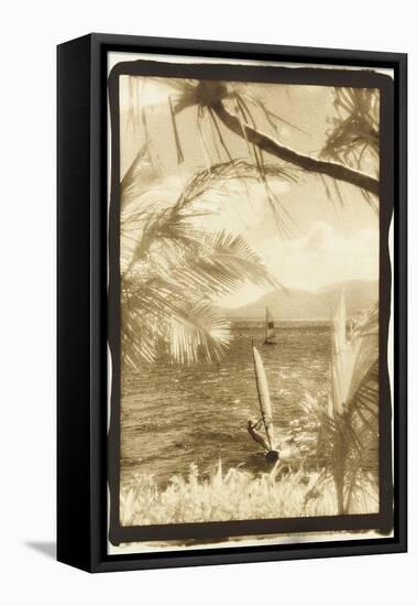 Wind surfing, Whitsunday Islands, Australia-Theo Westenberger-Framed Stretched Canvas