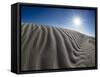 Wind swept barkhan sand dunes on the barrier island of Isla Magdalena, Baja California Sur, Mexico-Michael Nolan-Framed Stretched Canvas