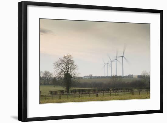 Wind Turbine a Row of Wind Turbines Producing Green Energy-null-Framed Photographic Print