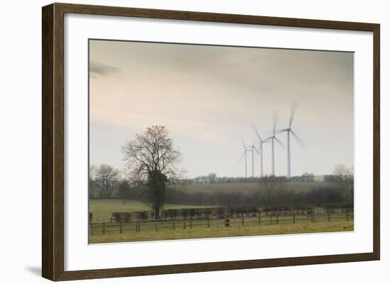 Wind Turbine a Row of Wind Turbines Producing Green Energy-null-Framed Photographic Print