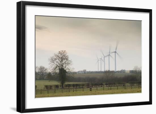 Wind Turbine a Row of Wind Turbines Producing Green Energy-null-Framed Photographic Print