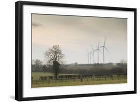 Wind Turbine a Row of Wind Turbines Producing Green Energy-null-Framed Photographic Print