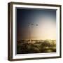 Wind Turbine in a Field in the Evening, Sardinia, Italy-null-Framed Photographic Print