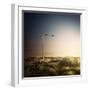 Wind Turbine in a Field in the Evening, Sardinia, Italy-null-Framed Photographic Print