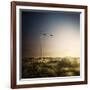 Wind Turbine in a Field in the Evening, Sardinia, Italy-null-Framed Photographic Print