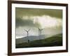 Wind Turbines and Soaring Bird of Prey, Ruahine Ranges, Manawatu, North Island, New Zealand-Smith Don-Framed Photographic Print