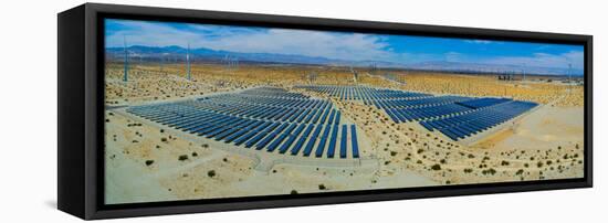 Wind Turbines and Solar Panels, Palm Springs, Riverside County, California, USA-null-Framed Stretched Canvas