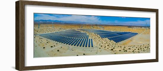 Wind Turbines and Solar Panels, Palm Springs, Riverside County, California, USA-null-Framed Photographic Print