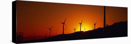 Wind Turbines at Dusk, Palm Springs, California, USA-null-Stretched Canvas