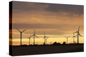 Wind Turbines at Sunset, Fehmarn, Baltic Sea, Schleswig Holstein, Germany, Europe-Markus Lange-Stretched Canvas