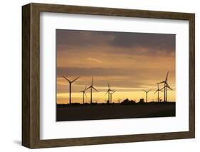 Wind Turbines at Sunset, Fehmarn, Baltic Sea, Schleswig Holstein, Germany, Europe-Markus Lange-Framed Photographic Print