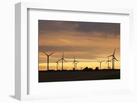 Wind Turbines at Sunset, Fehmarn, Baltic Sea, Schleswig Holstein, Germany, Europe-Markus Lange-Framed Photographic Print