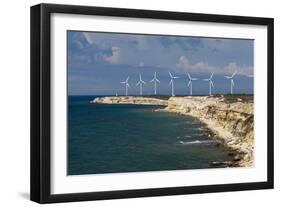 Wind turbines, Bozcaada, Turkey.-Ali Kabas-Framed Photographic Print