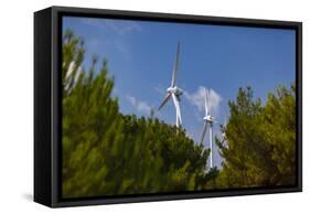 Wind turbines, Bozcaada, Turkey.-Ali Kabas-Framed Stretched Canvas