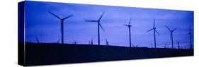 Wind Turbines in a Row at Dusk, Palm Springs, California, USA-null-Stretched Canvas