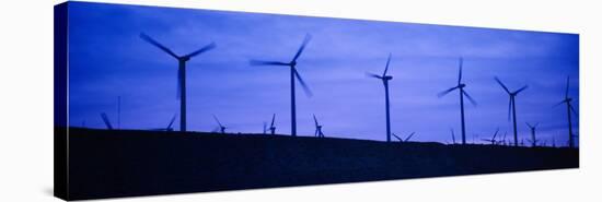 Wind Turbines in a Row at Dusk, Palm Springs, California, USA-null-Stretched Canvas