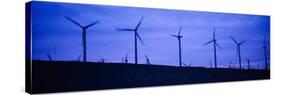 Wind Turbines in a Row at Dusk, Palm Springs, California, USA-null-Stretched Canvas