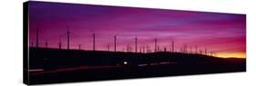 Wind Turbines in a Row at Dusk, Palm Springs, California, USA-null-Stretched Canvas
