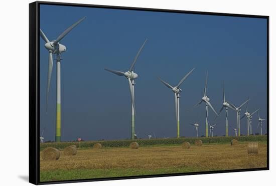 Wind Turbines, Lower Saxony, Germany-Charles Bowman-Framed Stretched Canvas