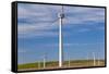 Wind Turbines, on Wind Farm, Mid-Wales, Wales, UK-Peter Adams-Framed Stretched Canvas