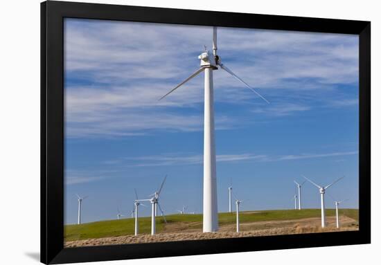 Wind Turbines, on Wind Farm, Mid-Wales, Wales, UK-Peter Adams-Framed Photographic Print