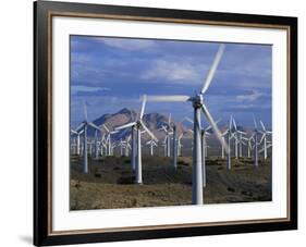 Wind Turbines Producing Electricity on a Wind Farm in California, USA-null-Framed Photographic Print