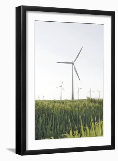 Wind Turbines, Wind Power Station, Renewable Energy, Wind Park, Parish Kronprinzenkoog-Axel Schmies-Framed Premium Photographic Print